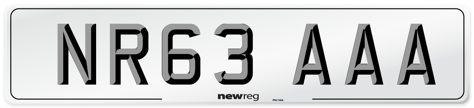 NR63 AAA Number Plate from New Reg